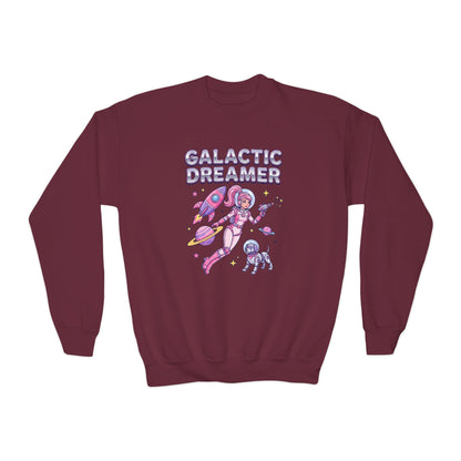 Youth Sweatshirt — "Galactic Dreamer" Astronaut Mermaid Crewneck