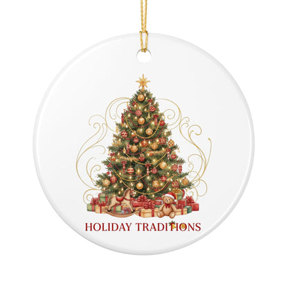 Holiday Traditions Ceramic Ornament - Christmas Tree Decoration