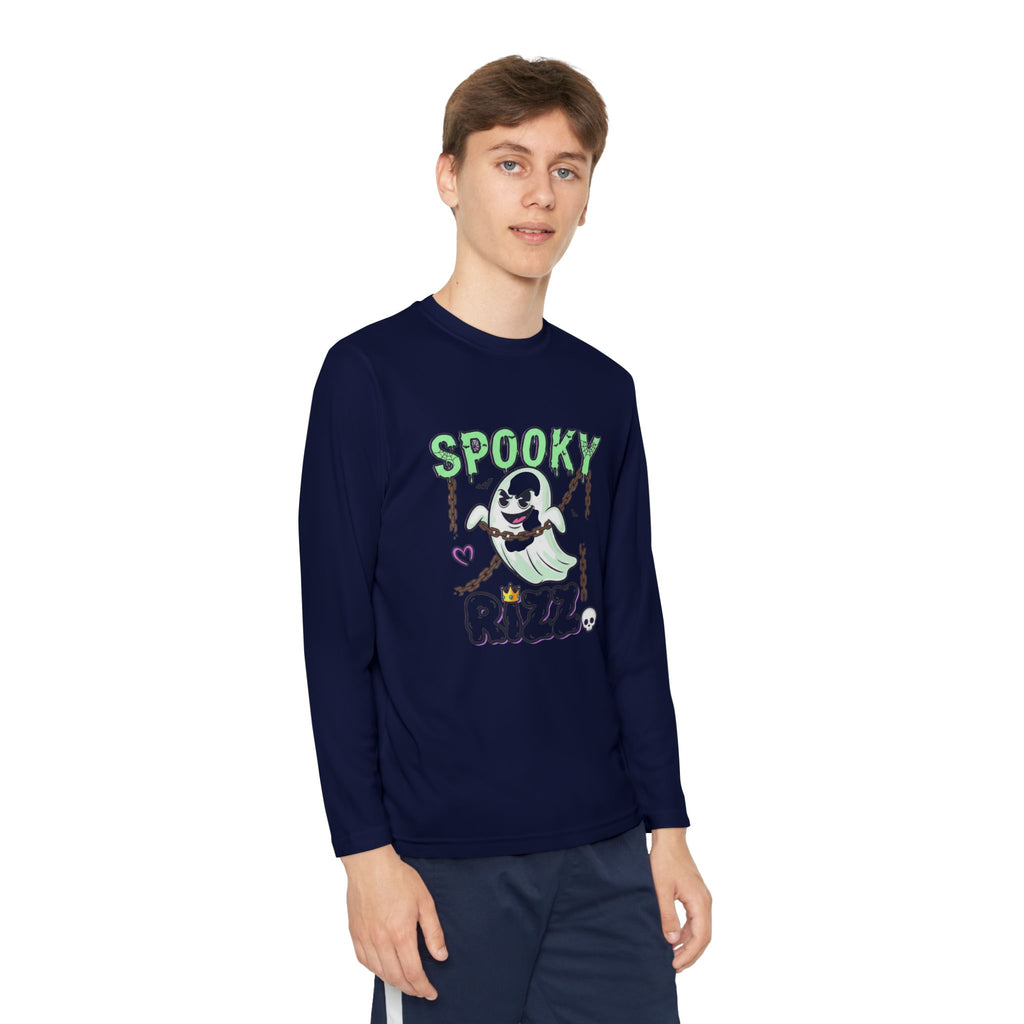 Spooky Long Sleeve Tee, Kids Ghost Shirt, Halloween Shirt, Youth Halloween Apparel, Spooky Vibes Tee, Ghostly Fun Wear