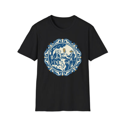Vintage Blue Rococo Smartphone Toile -  T-Shirt