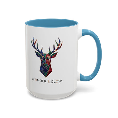 Geometric Stag Accent Coffee Mug — "Wonder & Glow" 11/15oz