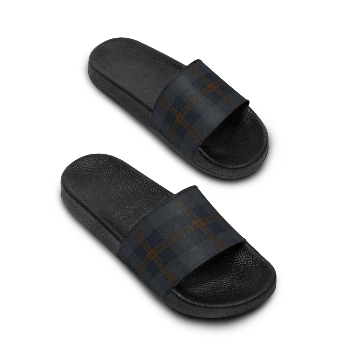 Men's Slide Sandals Distressed Micro-Houndstooth / Blurred Glen Plaid