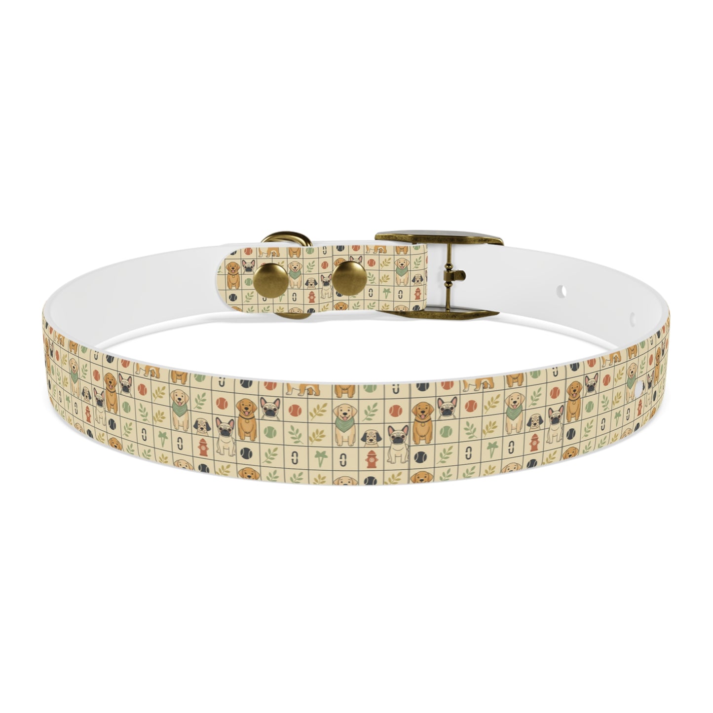 Vintage Puppy Pattern Dog Collar – Cute Retro Dogs & Bones Design