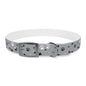 Grey Paw Print Dog Collar — Cute Bone & Paw Design, Durable Adjustable Pet Collar