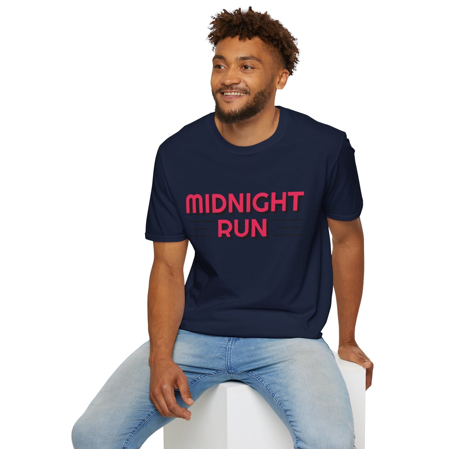 Midnight Run T-Shirt — Retro Pink Track Graphic Tee