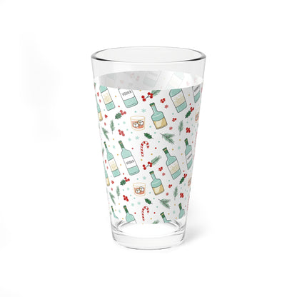 16 oz  Christmas Holiday Vodka Themed Mixing Glass (Free Shipping)