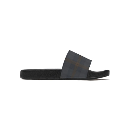 Men's Slide Sandals Distressed Micro-Houndstooth / Blurred Glen Plaid
