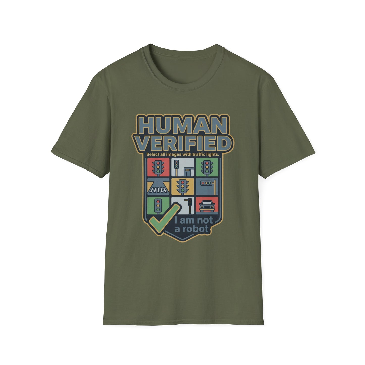 Human Verified T-Shirt — "I Am Not a Robot" CAPTCHA Graphic Tee