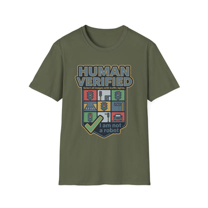 Human Verified T-Shirt — "I Am Not a Robot" CAPTCHA Graphic Tee