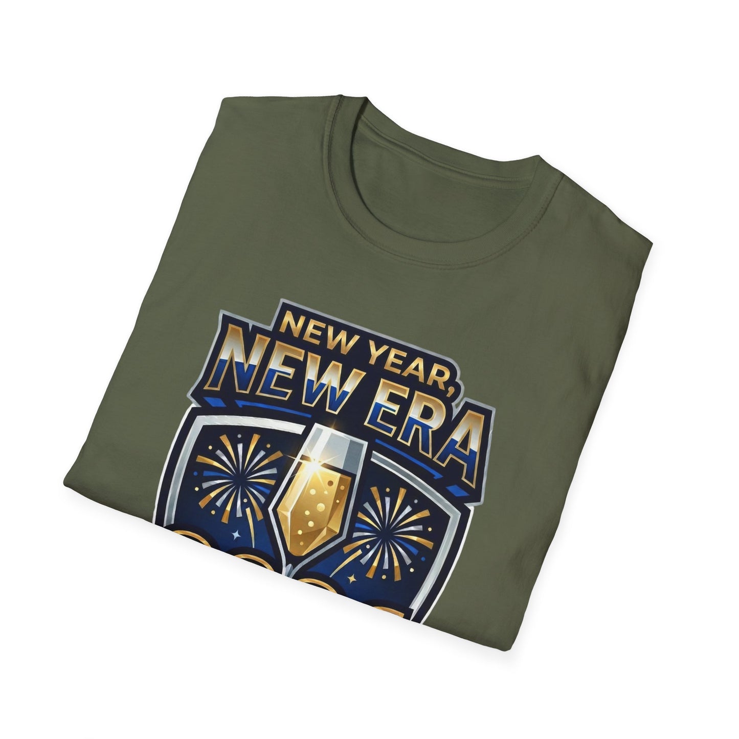 New Year 2026 T-Shirt – "New Year, New Era" Champagne & Fireworks Celebration Tee