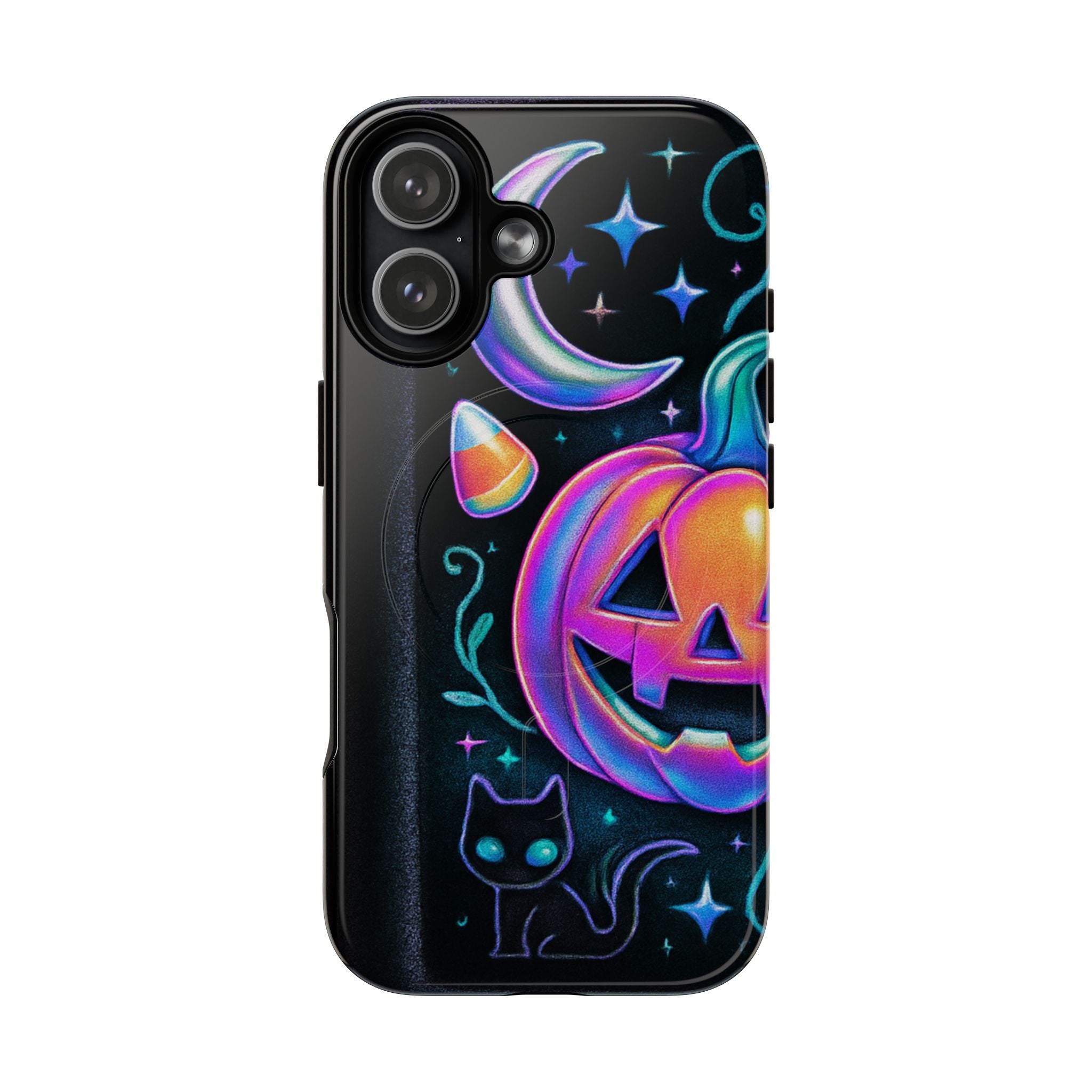 Spooky Halloween Phone Case, Tough Magnetic Cases, Cat & Pumpkin Design, Fall Decor, Unique Gifts for Her