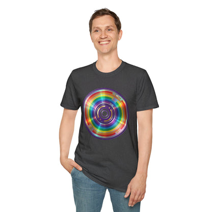 Retro Rainbow CD- Vinyl Record T-Shirt