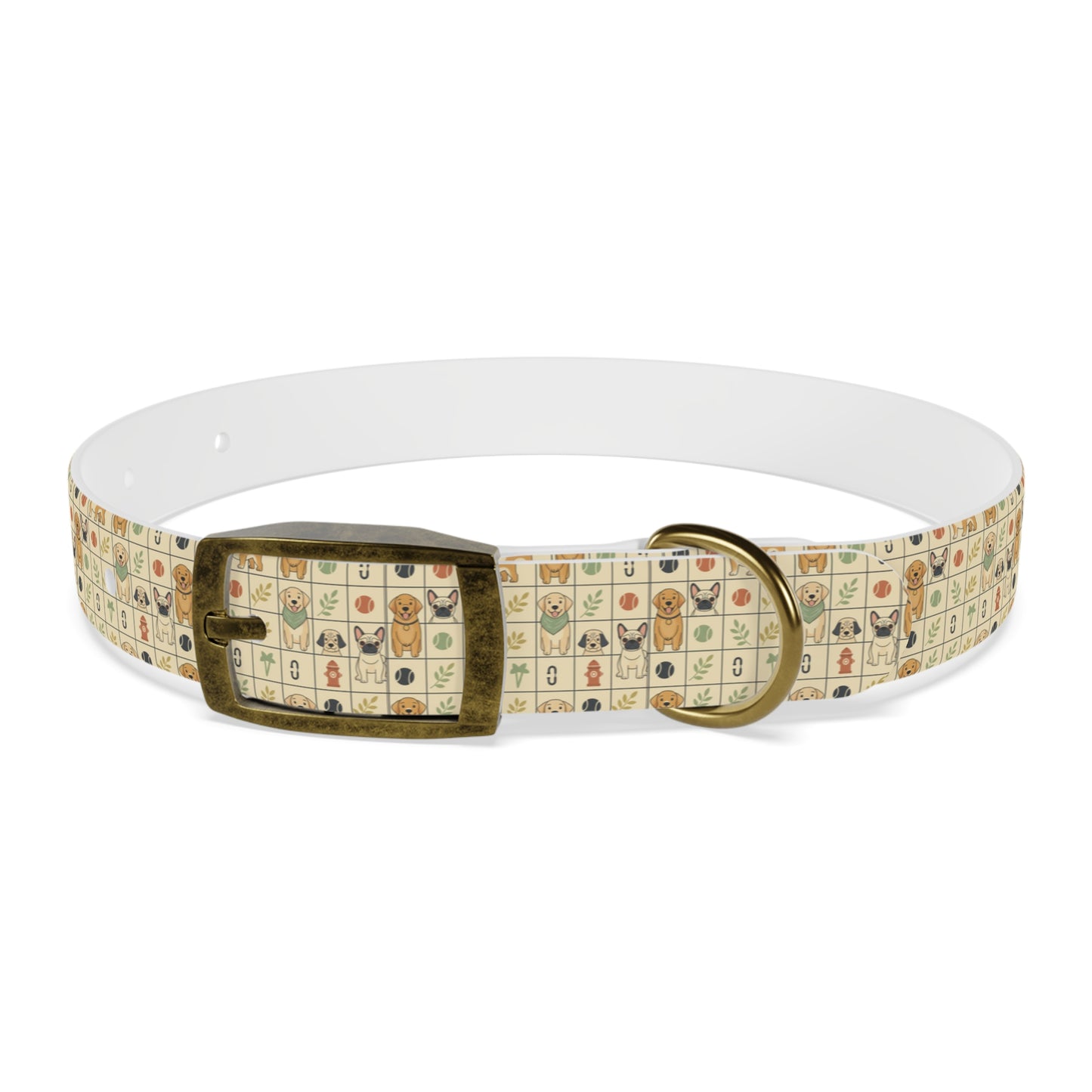 Vintage Puppy Pattern Dog Collar – Cute Retro Dogs & Bones Design