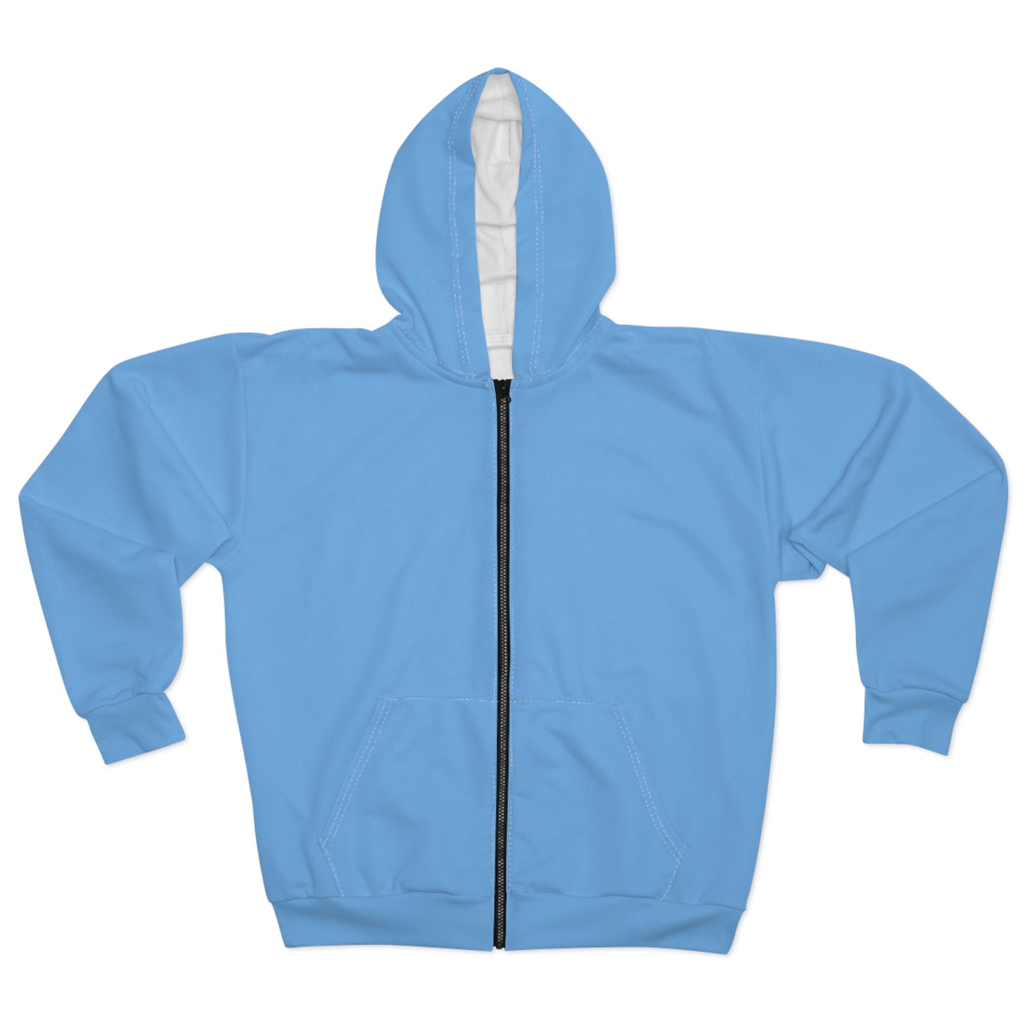 Women’s light blue Zip Hoodie - AOP Blue Comfort Wear for Casual Outings
