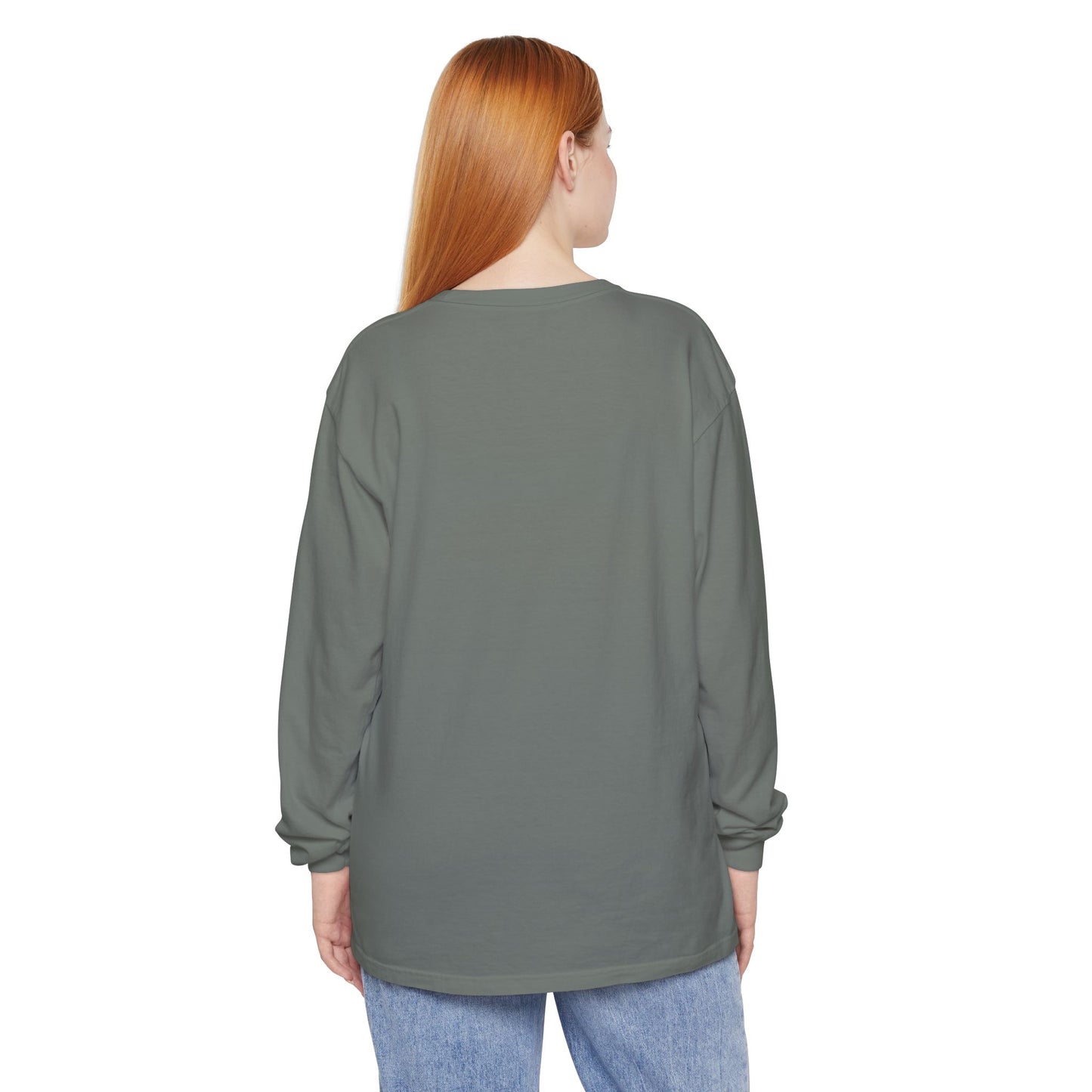 Women’s Gray Garment-Dyed Long Sleeve T-Shirt for Cozy Casual Style