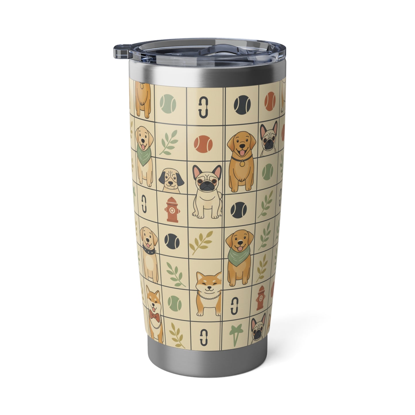 Dog Pattern 20oz Tumbler — Cute Paw Print Travel Cup