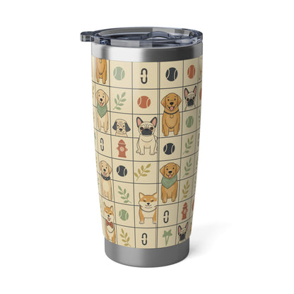 Dog Pattern 20oz Tumbler — Cute Paw Print Travel Cup