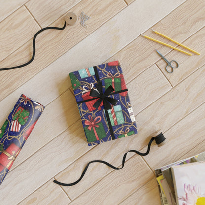 Festive Christmas Gift Wrapping Paper Roll