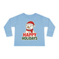 Toddler Long Sleeve Tee — 'Happy Holidays' Snowman Kids Christmas Shirt