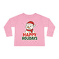 Toddler Long Sleeve Tee — 'Happy Holidays' Snowman Kids Christmas Shirt