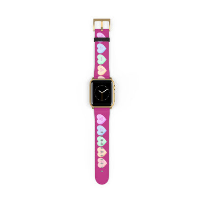 Colorful Valentine’s Day candy Hearts Watch Band - Cute, Adjustable Strap for All Occasions
