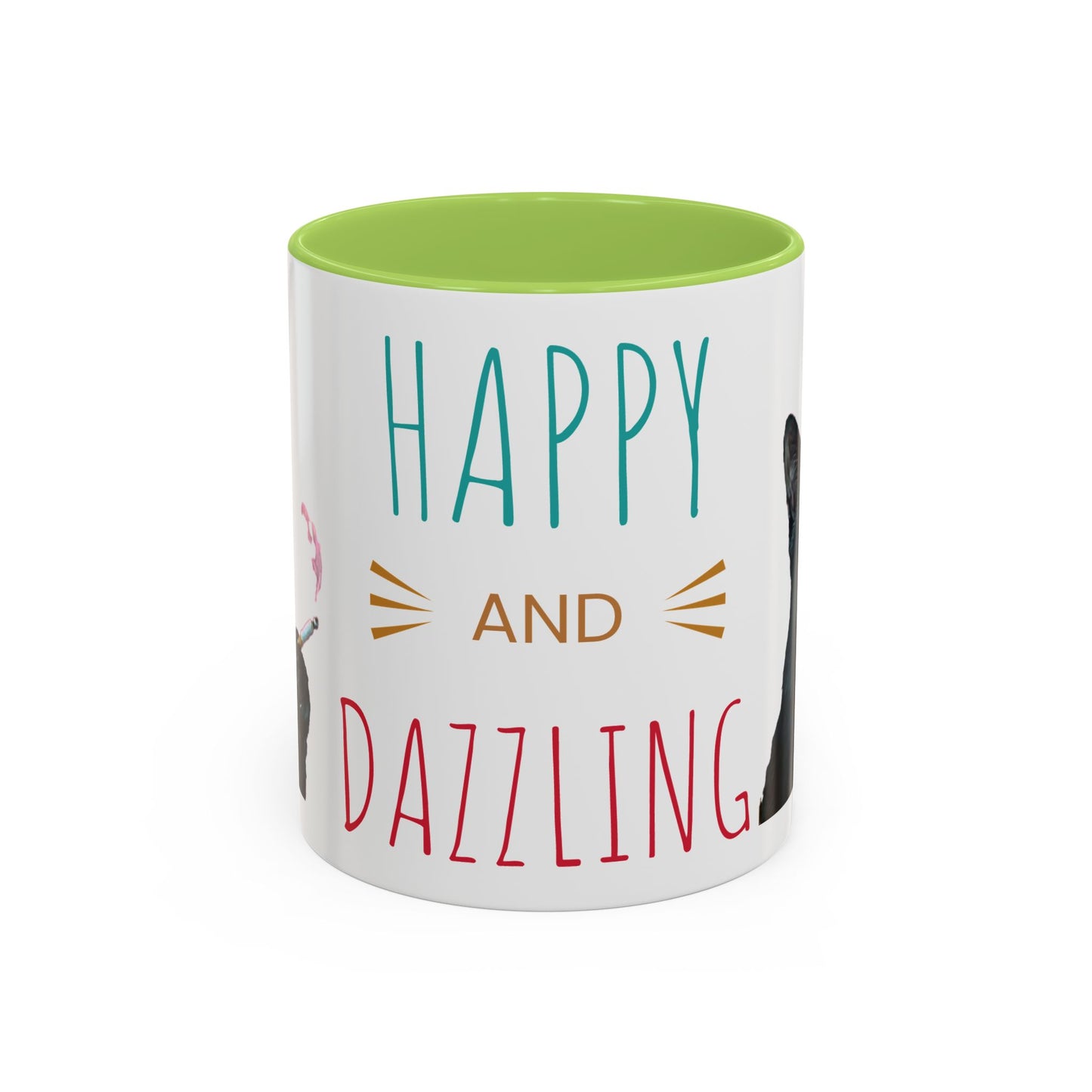 Happy and Dazzling smoking cat Cat Accent Coffee Mug — Cute Black Cat Coffee Cup (11/15oz) (free shipping)