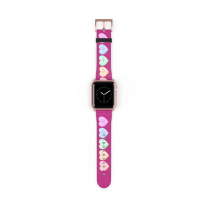 Colorful Valentine’s Day candy Hearts Watch Band - Cute, Adjustable Strap for All Occasions