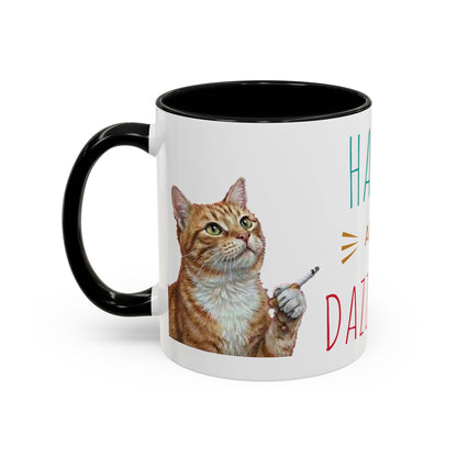 Happy and Dazzling Smoking Cat Coffee Mug — Cute Ginger Cat Accent Mug (11/15oz) (free shipping)