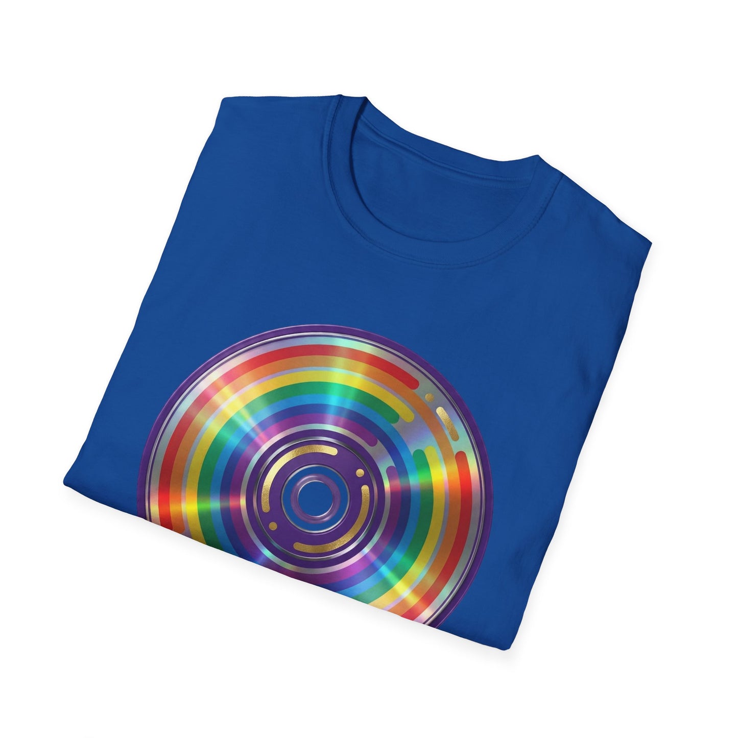 Retro Rainbow CD- Vinyl Record T-Shirt