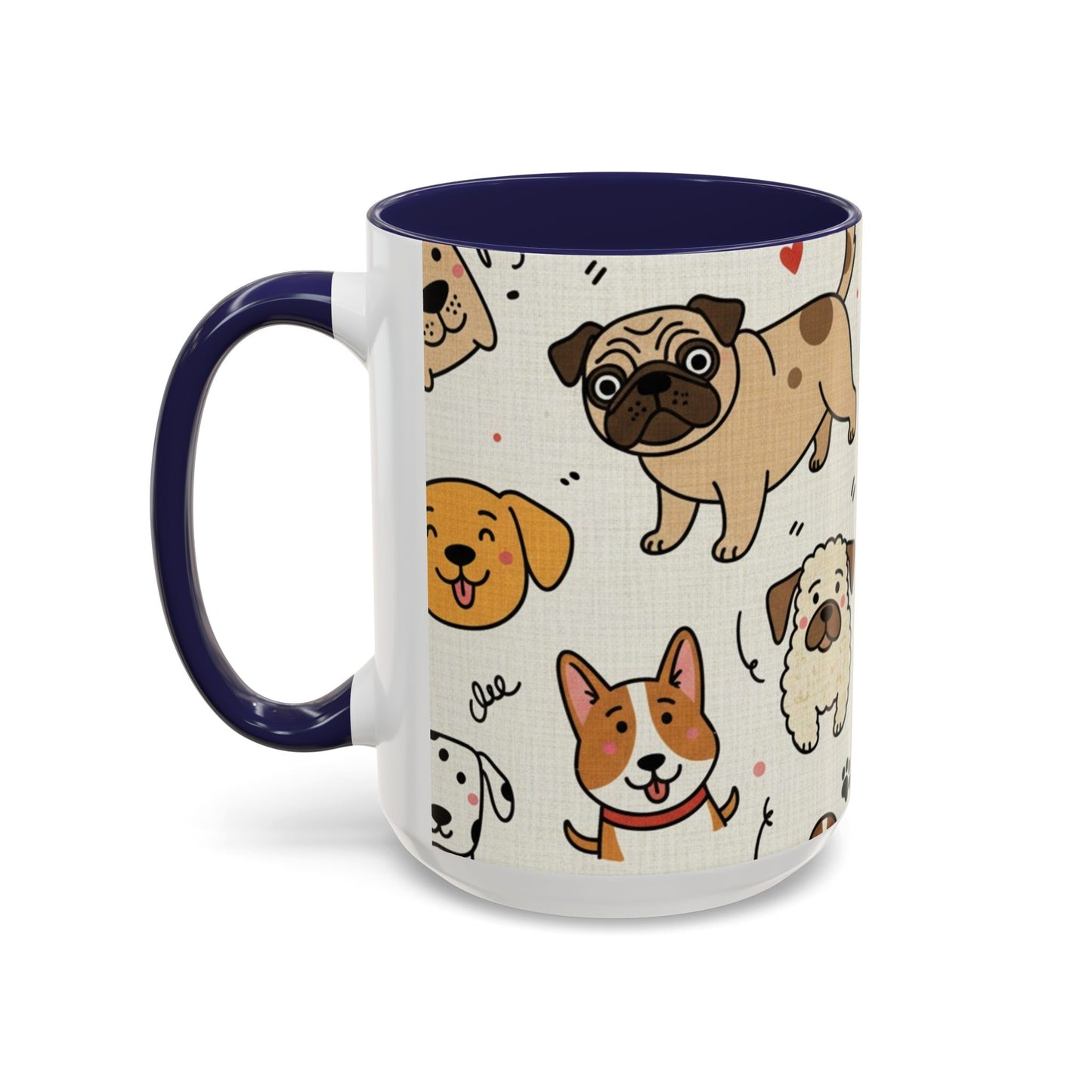 Cute Dog Pattern Accent Coffee Mug – Cute Cartoon Puppies 11/15oz
