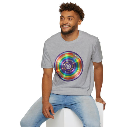 Retro Rainbow CD- Vinyl Record T-Shirt