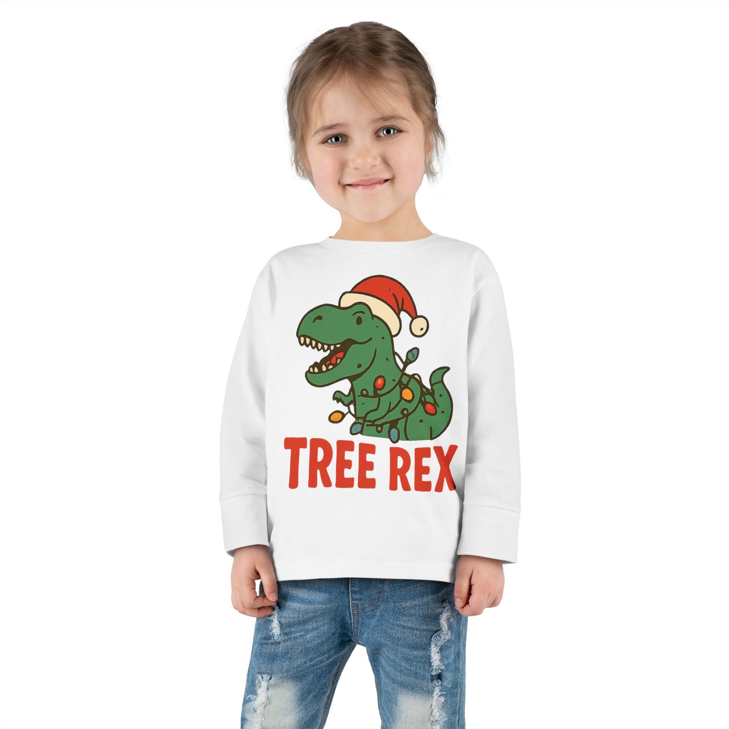 Holiday "Tree Rex" Christmas Toddler Long Sleeve Tee