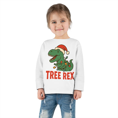 Holiday "Tree Rex" Christmas Toddler Long Sleeve Tee