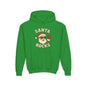 Youth Hoodie — "Santa Rocks" Cool Santa Christmas Sweatshirt