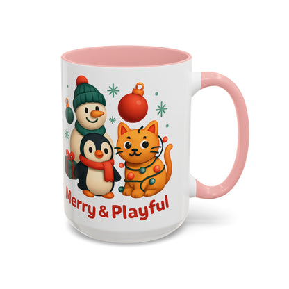 Christmas Animal Mug — "Merry & Playful" Accent Coffee Cup
