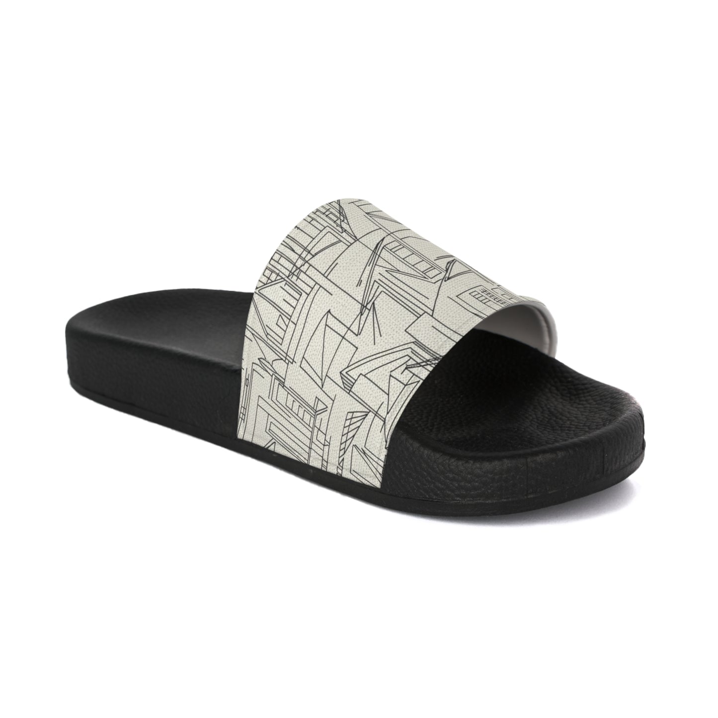 Men's Slide Sandals Urban Sketch / Architectural Line Art