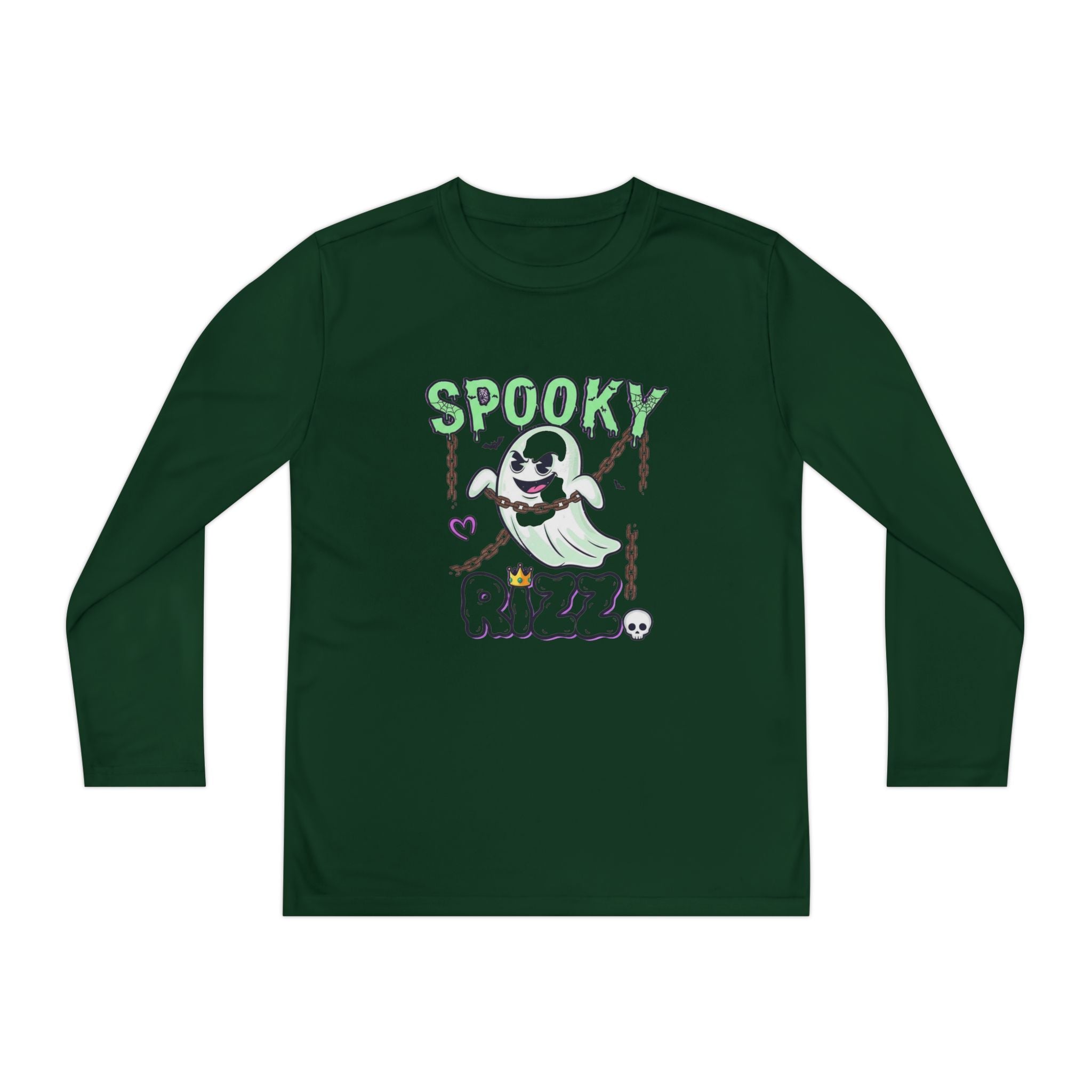 Spooky Long Sleeve Tee, Kids Ghost Shirt, Halloween Shirt, Youth Halloween Apparel, Spooky Vibes Tee, Ghostly Fun Wear