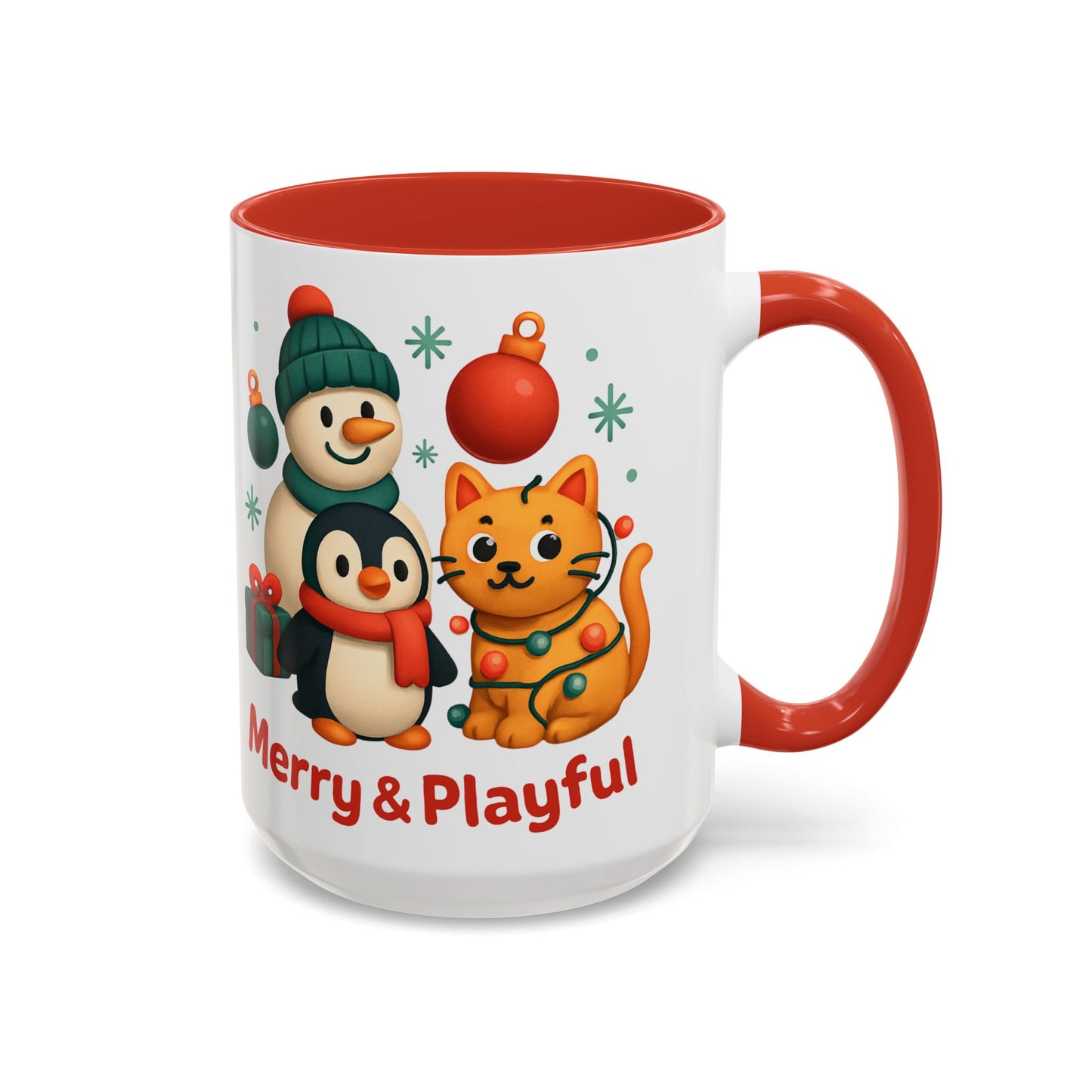 Christmas Animal Mug — "Merry & Playful" Accent Coffee Cup