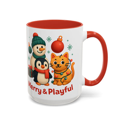 Christmas Animal Mug — "Merry & Playful" Accent Coffee Cup
