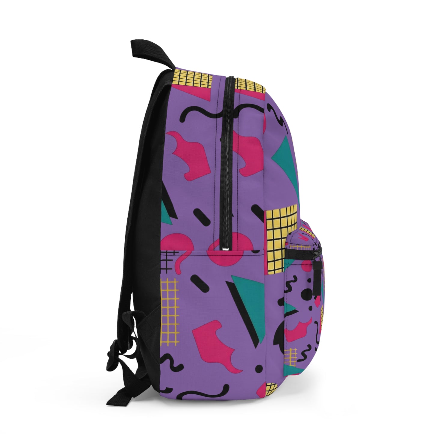 Backpack - Retro 80s Memphis Pattern  — Purple Geometric School Bag