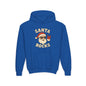 Youth Hoodie — "Santa Rocks" Cool Santa Christmas Sweatshirt