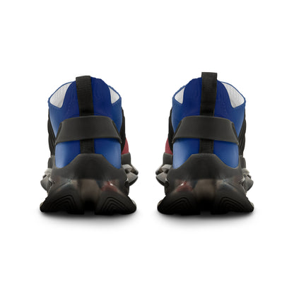 Gradient Red White & Blue Men's Mesh Sneakers — Breathable Athletic Runner Shoes (free shipping)