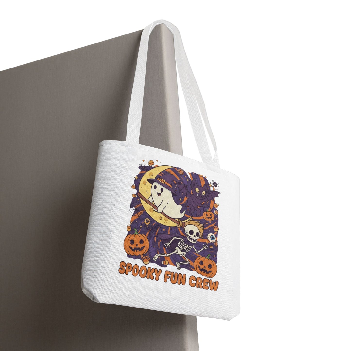 Spooky Fun Crew Halloween Tote Bag, Trick or Treat Bag, Haunted House Accessory, Fall Gift, Party Favor