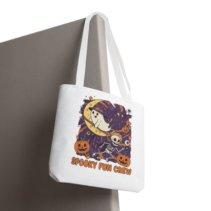 Spooky Fun Crew Halloween Tote Bag, Trick or Treat Bag, Haunted House Accessory, Fall Gift, Party Favor