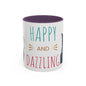 Happy and Dazzling smoking Cat Coffee Mug — Cute Cat smoking a cigarette Illustration Accent Mug (11/15 oz) (free shipping)