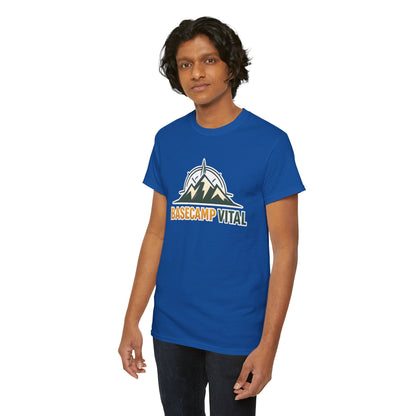 Base Camp Vital Mountain Compass Crewneck T-Shirt | Outdoor Hiking Graphic Tee | Midweight Cotton Trail Shirt (free shipping)