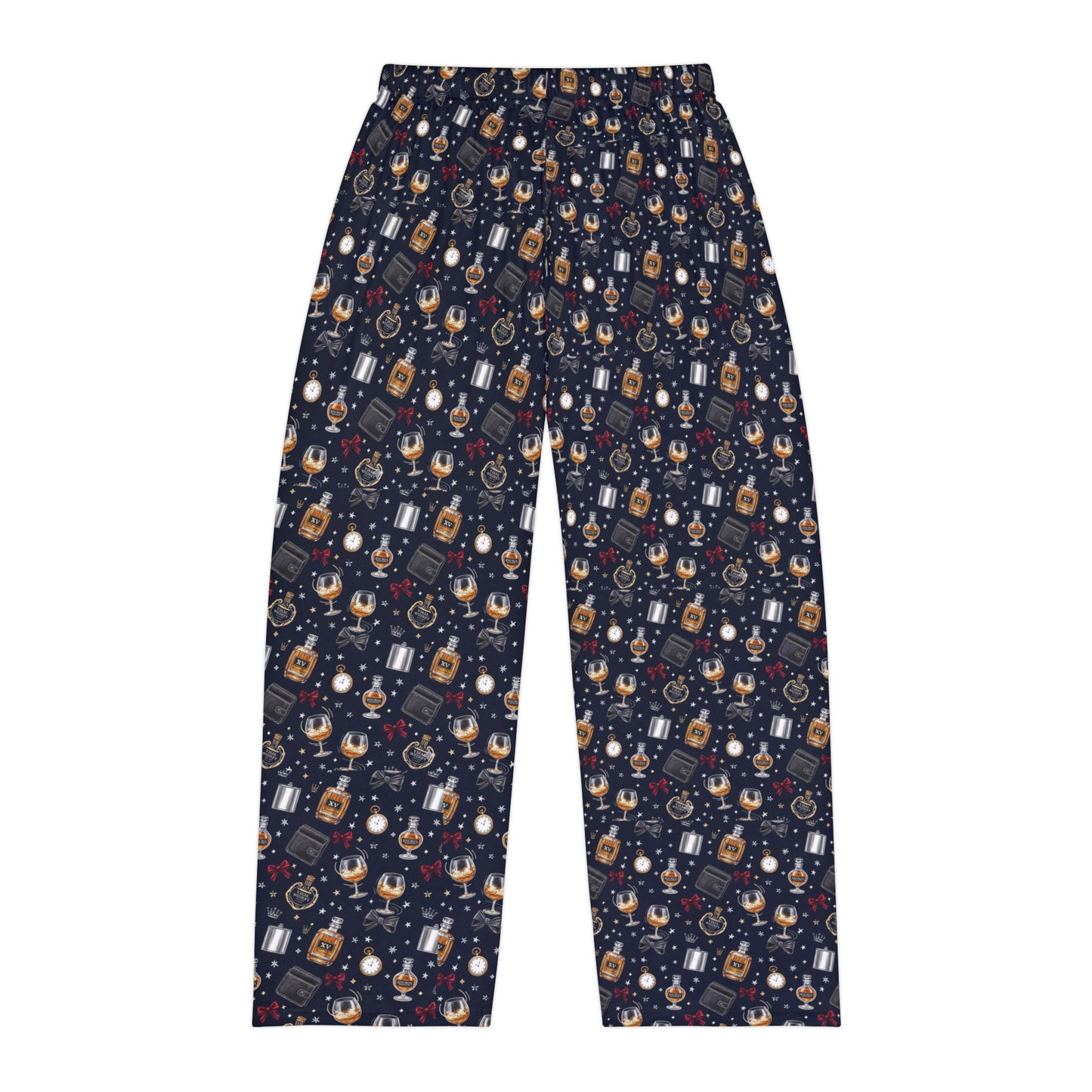 Men's Holiday whiskey collectors Pajama Pants — 'Christmas whiskey collection' Graphic Lounge Pants