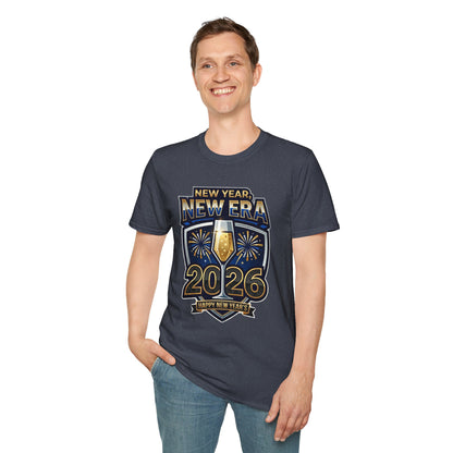 New Year 2026 T-Shirt – "New Year, New Era" Champagne & Fireworks Celebration Tee
