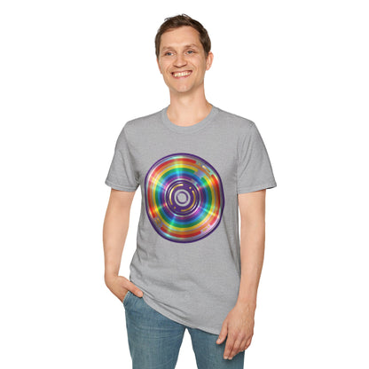 Retro Rainbow CD- Vinyl Record T-Shirt