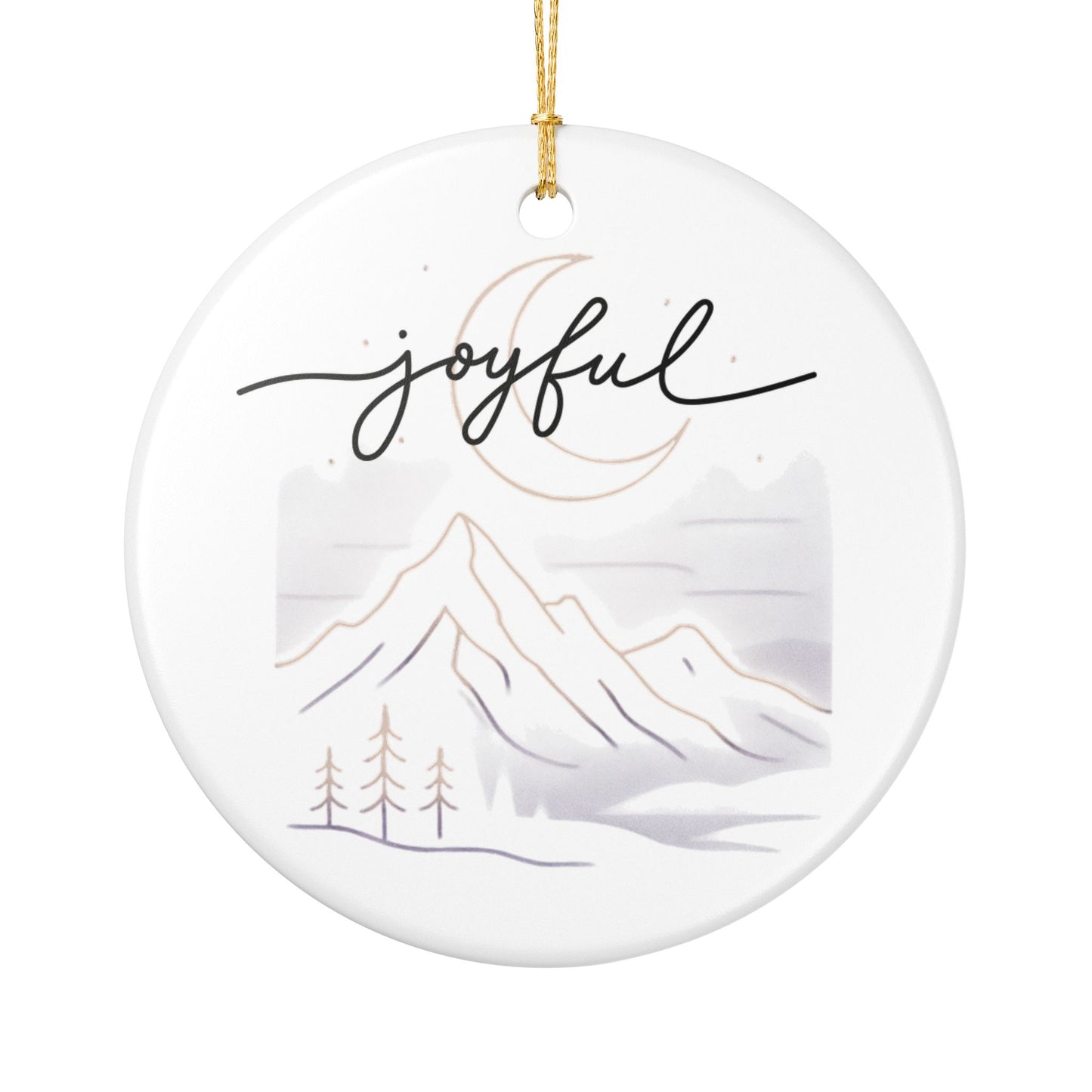 Joyful Mountain Ceramic Ornament – Holiday Tree Decoration